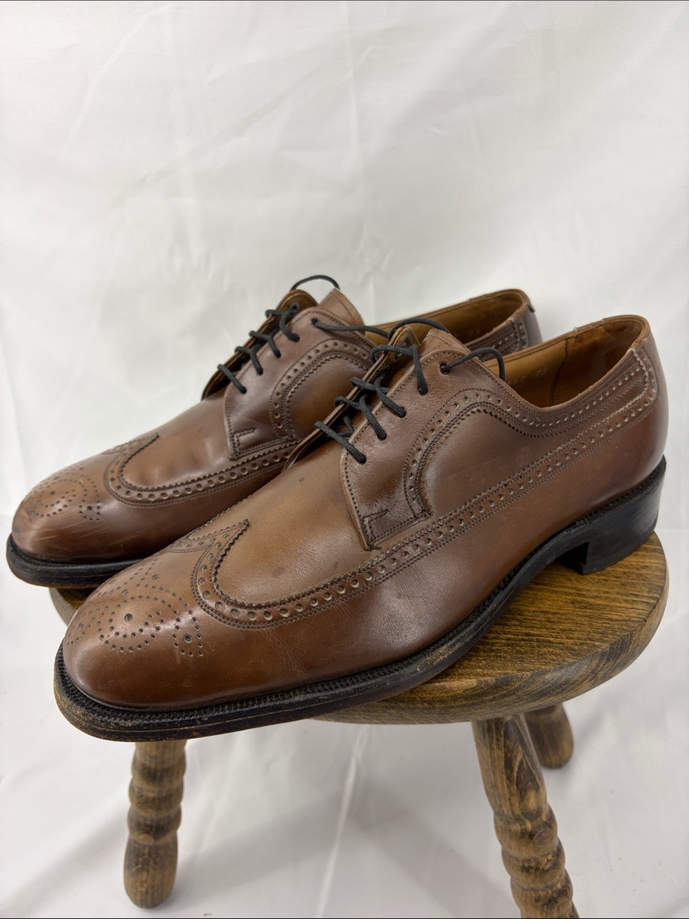 Vintage Florsheim Imperial Kenmoor Wingtip Brown Leather Oxford, Mens 9